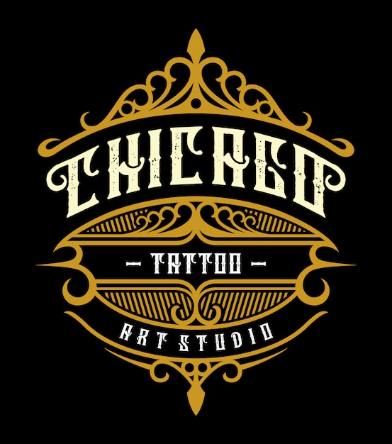 Vintage tattoo studio embleem