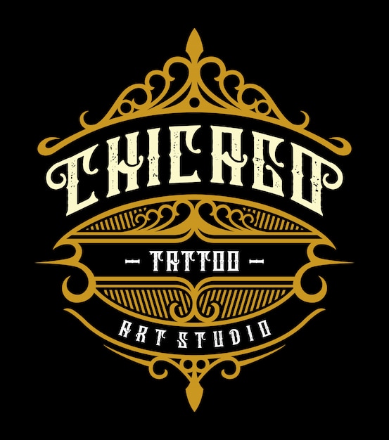 Vintage tattoo studio emblem