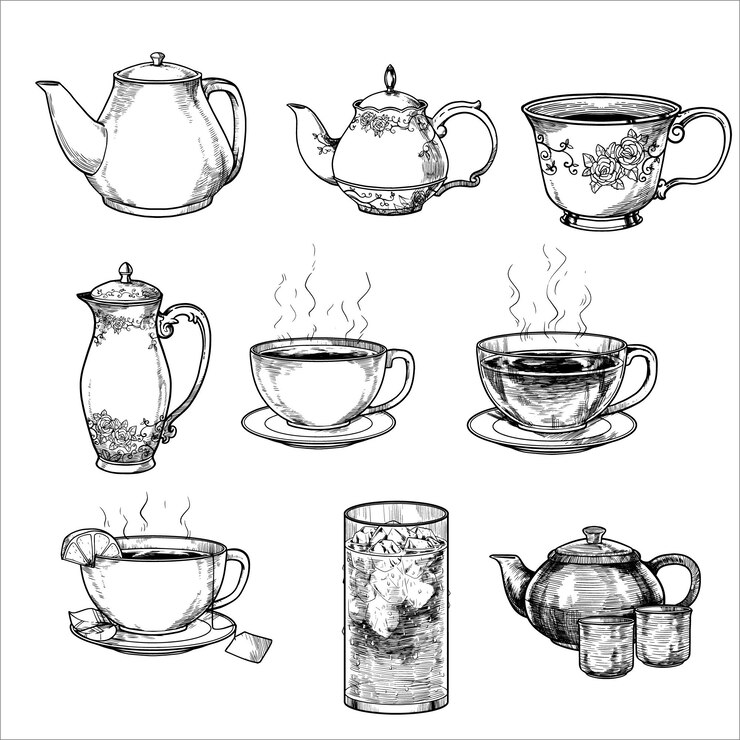 Vector vintage teapot illustration