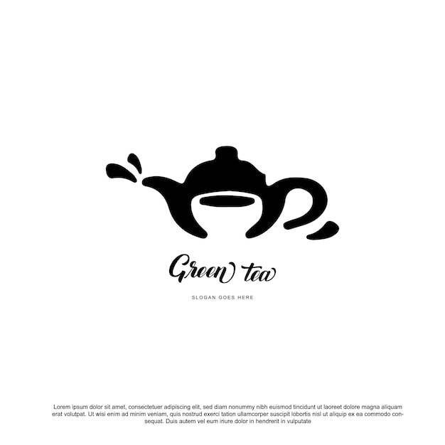 Vintage teapot logo design vector