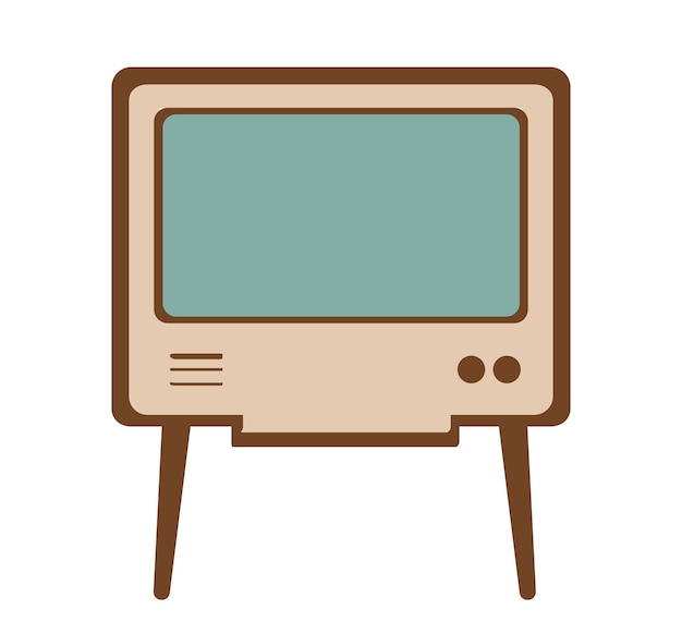 Vintage technology media sound retro illustration for electro old television design
