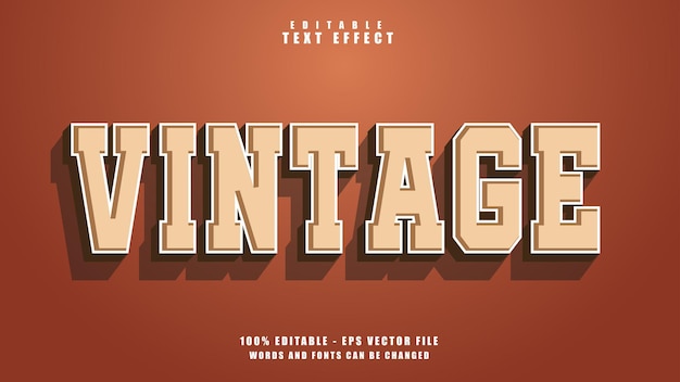 Vintage teksteffect gratis vector