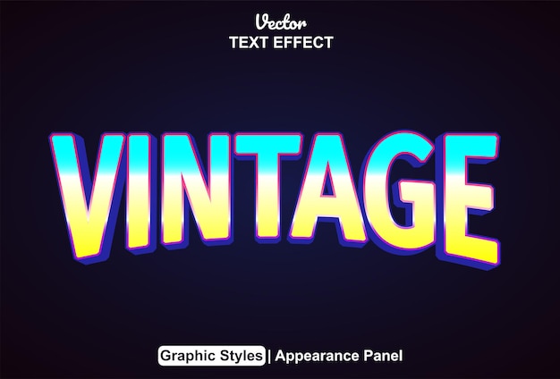 Vector vintage teksteffect met paarse kleur grafische stijl en bewerkbaar