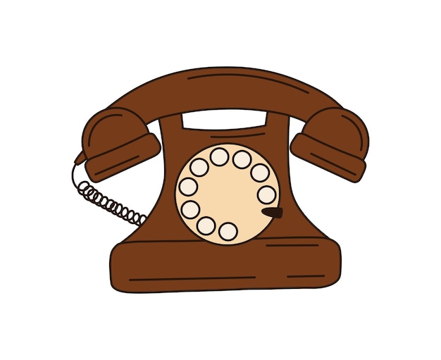 Vintage telefoon geïsoleerd op wit Retro telefoon illustratie