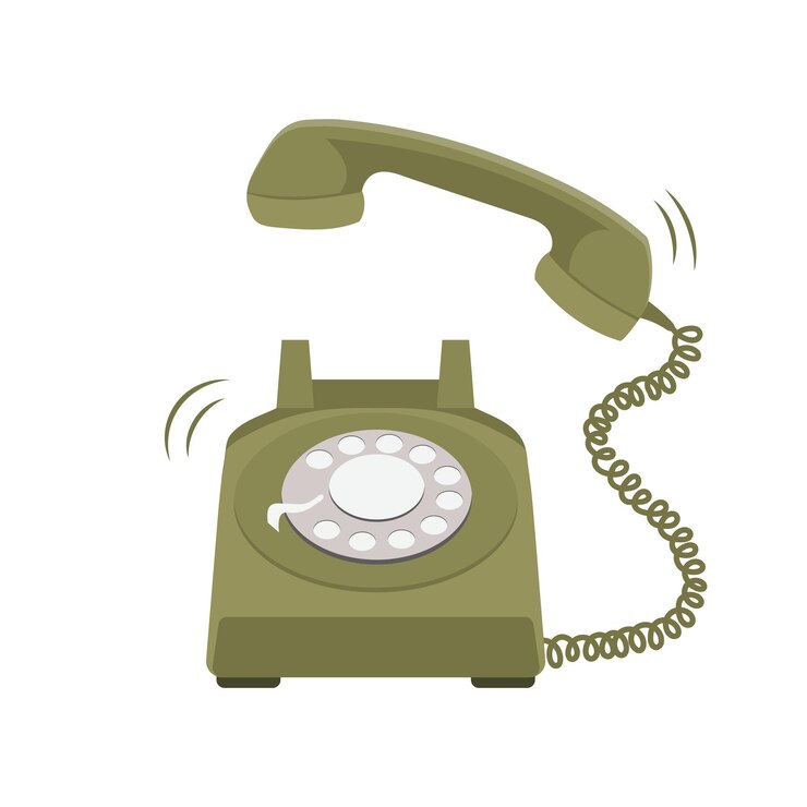 Vector vintage telefoon met een ontvanger op een snoer retro illustratie 7080s vector