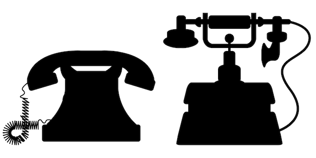 старинный телефон силуэт иллюстрации фона