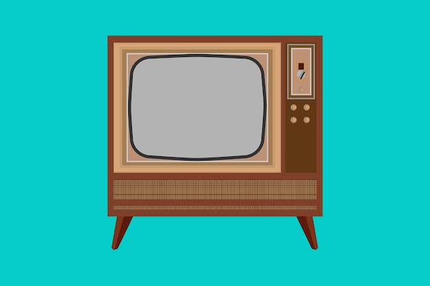 Old vintage wooden box television Royalty Free Vector Image