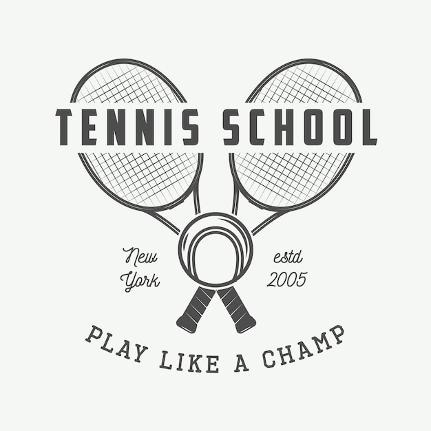 Vintage tennislogo badge embleem en nog veel meer