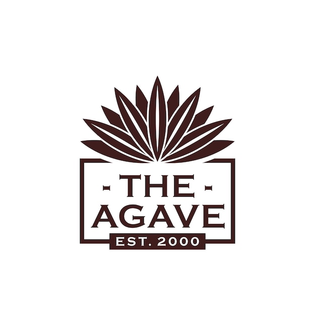 Vintage tequila bar agave piante logo design