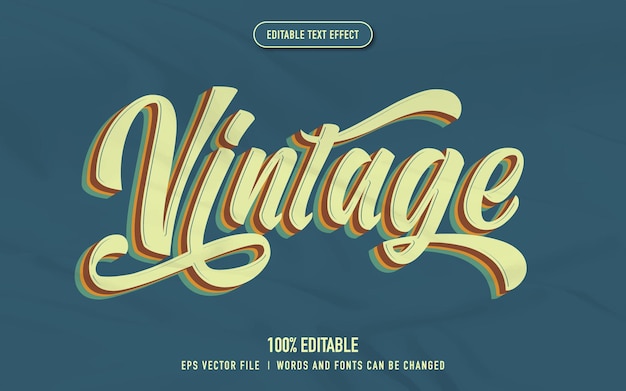 Vintage text effect in 70s and 80s style