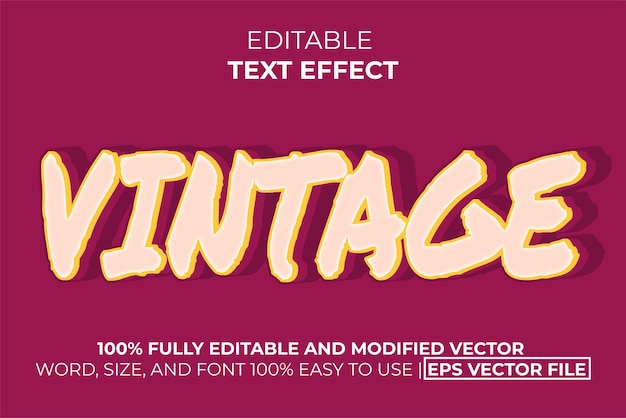 Vintage text effect, easy to edit premium vector