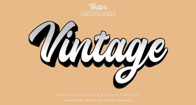 Vintage text effect editable 70s and 80s classic text style