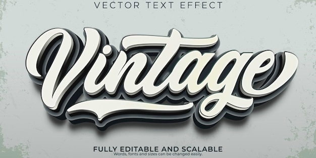 Vector vintage text effect editable retro 80s text style