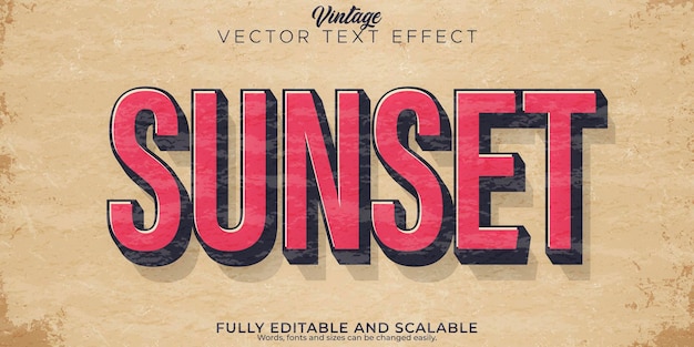 Vector vintage text effect editable retro and old text style