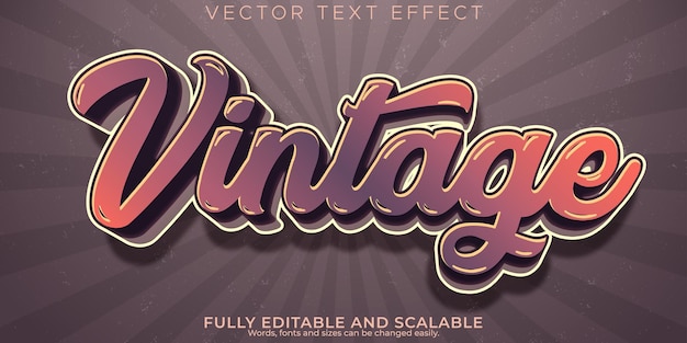 Vintage text effect editable retro and old text style