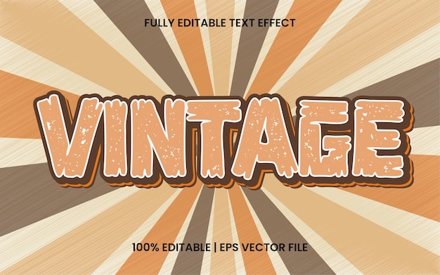 Vintage text effect, editable vector