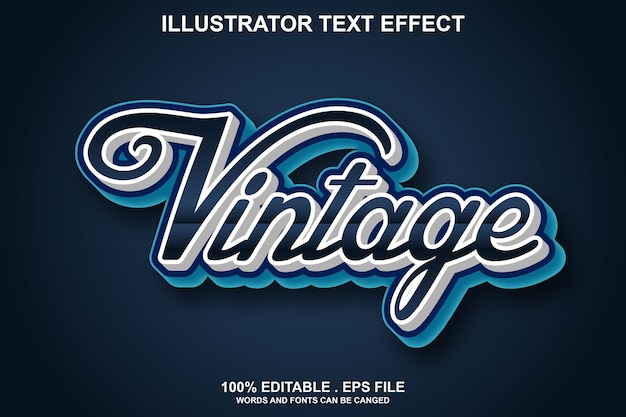 Vector vintage text effect editable