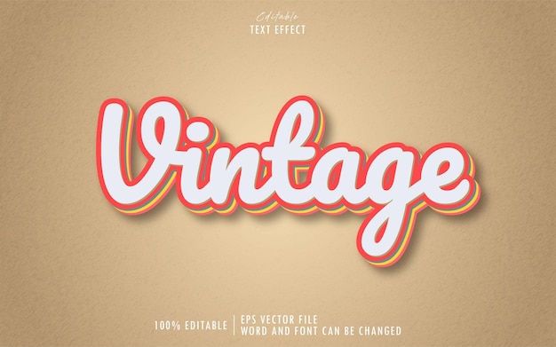 Vintage text effect premium