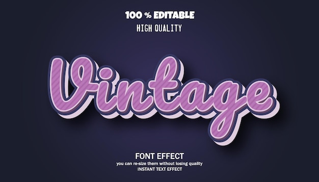 Vintage text effect, trendy text style