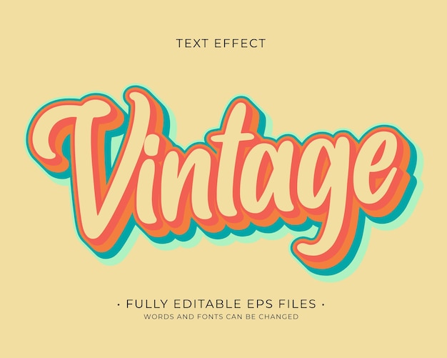 Vector vintage text effect vector