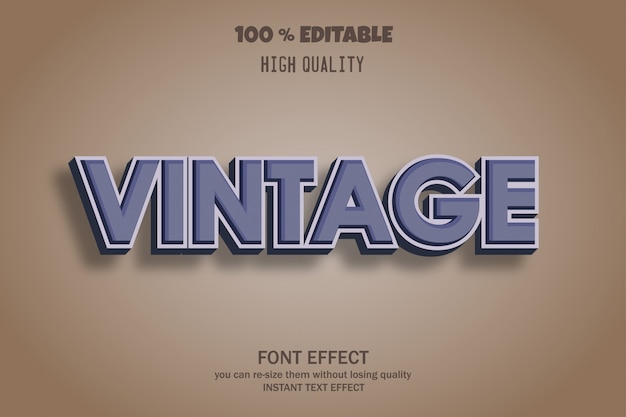 Vector vintage text font effect