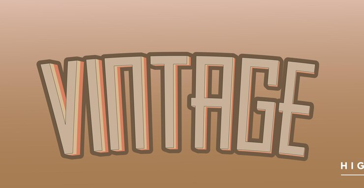 Vector vintage text style effect editable