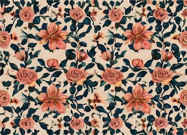 Vintage textile floral pattern digital art suitable for cloth designs wallpaper background