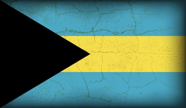 Винтажный дизайн флага Багамских островов