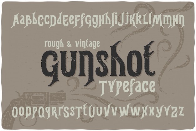 Vector vintage textured font set