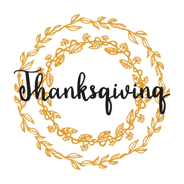 Vintage Thanksgiving Sign Hand Lettering Vector