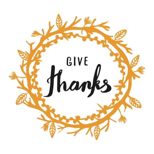 Vector vintage thanksgiving sign hand lettering vector