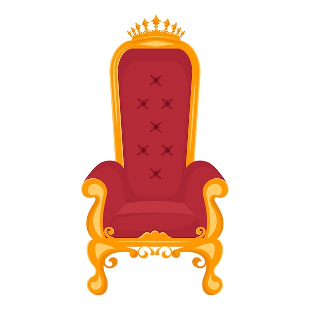 Vector vintage throne royal armchair isolated golden throne chair for decoration business card vip card template vector flat illustration