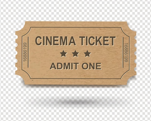 Vector vintage ticket and isolated transparent background