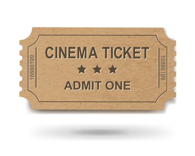 Vector vintage ticket and isolated white background