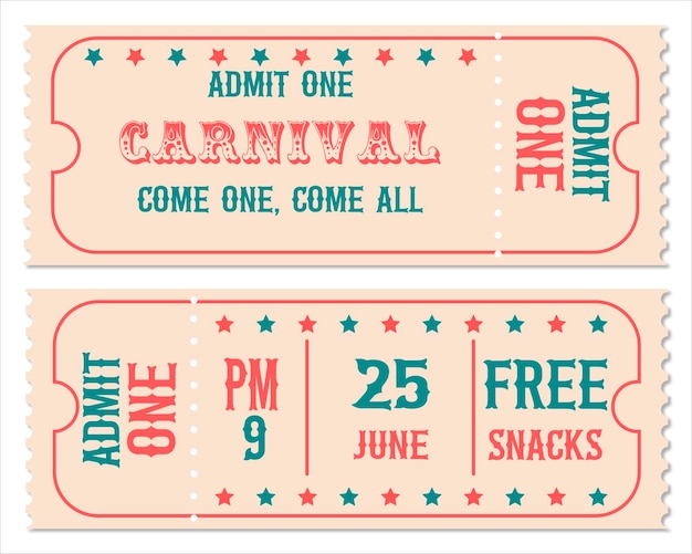 Vector vintage tickets to the circus