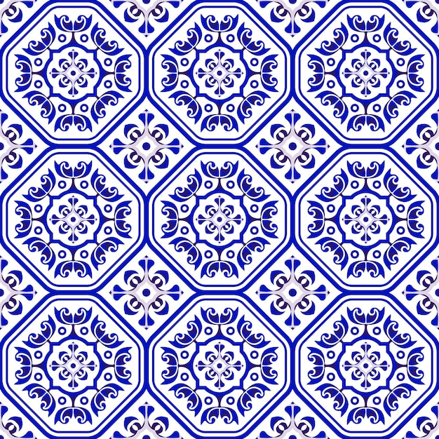 Vintage tile pattern vector