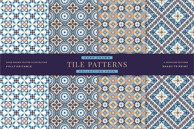 Vintage tile patterns collection 10