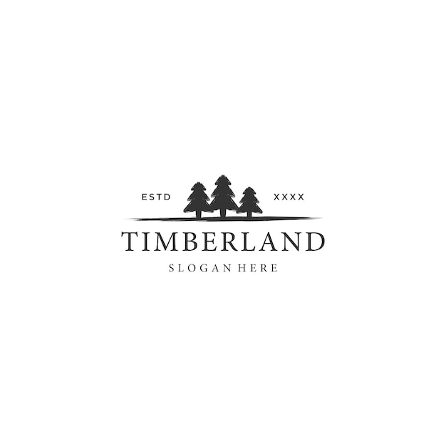 Vintage timberland boom grenen logo ontwerp