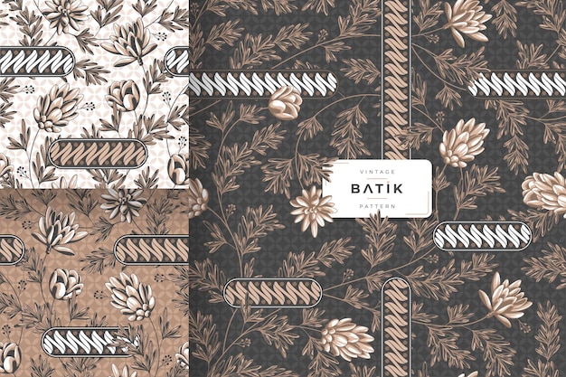 Vintage traditional batik pattern template