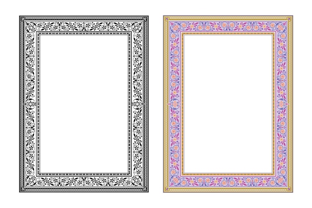 Винтажные традиционные реалистичные рамки на белом фоне изолированные векторные иллюстрации