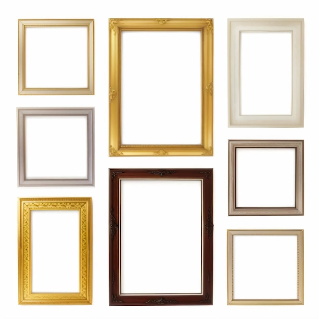 Vector vintage traditional realistic frames set