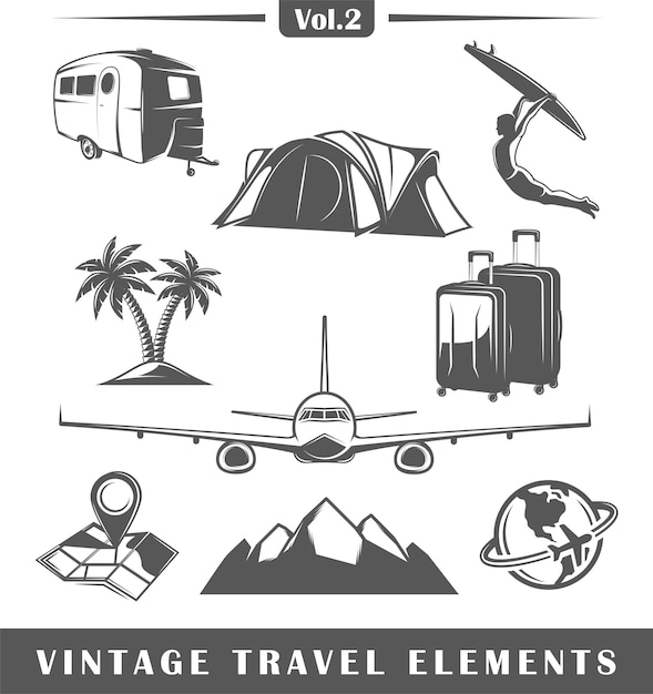 Vintage travel elements