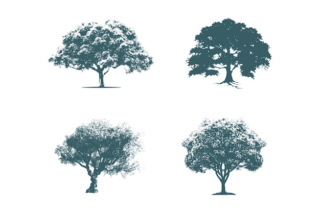 Vector vintage tree design set