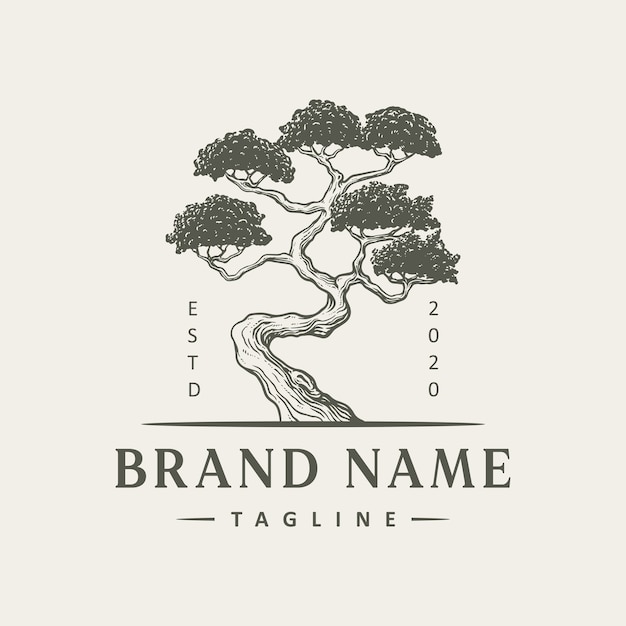 Vintage tree logo design