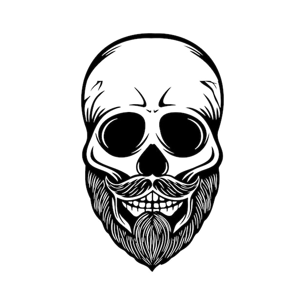 Vintage trendy bald hipster skull