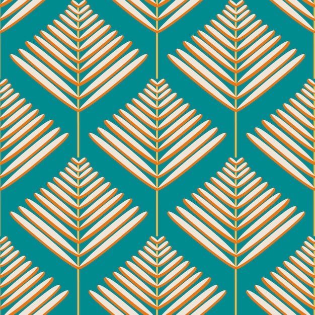 Vintage tropical patter on green background