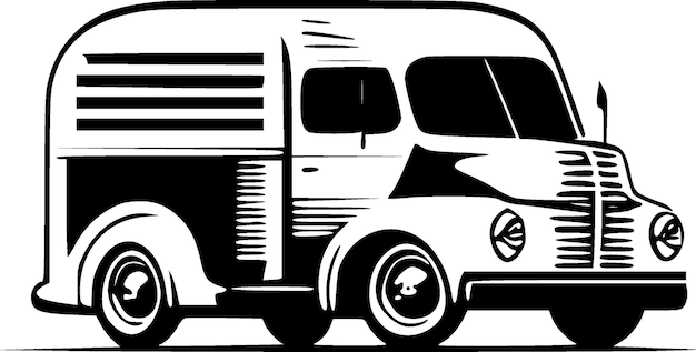 ビンテージ トラックの高品質ベクトルのロゴ ベクトル図は T シャツのグラフィックに最適です