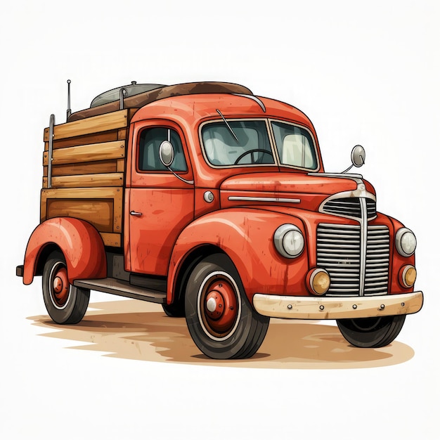 Vintage truck jeep Illustration