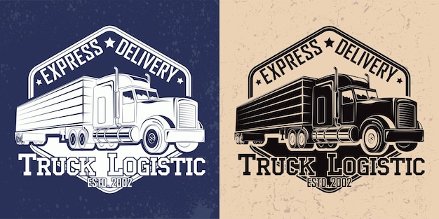 Vintage truck service emblem design