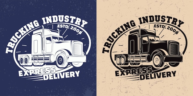 Vintage truck service emblem design